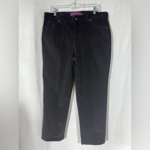 Gloria Vanderbilt Classic Black Corduroy Women's Jeans Size 16S - Picture 3 of 11